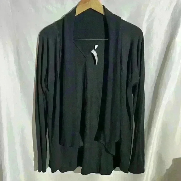 Athleta Cardigan Sweater Womens Size Medium Black Open Front Long Sleeve - Picture 1 of 5